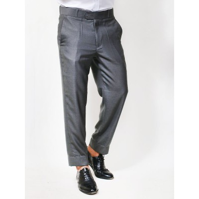 Men's Dress Pant Trouser Formal Metal Grey