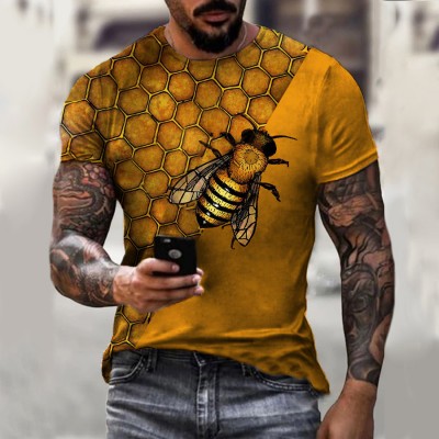 3D printed pullover loose short sleeve men's HF0703-03-03