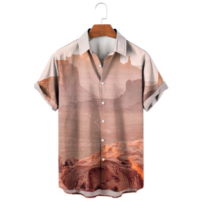 Summer Mountain Landscape Print Shirt 40000457X