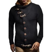 Men's Stand Collar Winter Warm Casual Wool Collar Sweater