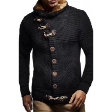 Men's Stand Collar Winter Warm Casual Wool Collar Sweater