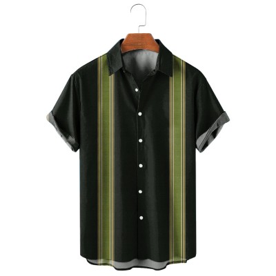 Men's Casual Striped Print Shirt 30919446X